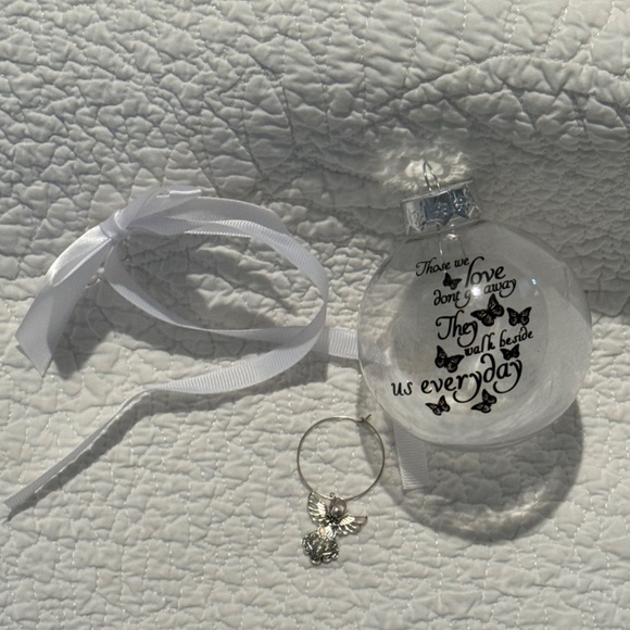 Memorial Christmas Ornament Angel Sympathy Remembrance Ball Feathers 🪽Angel NEW - Picture 13 of 16